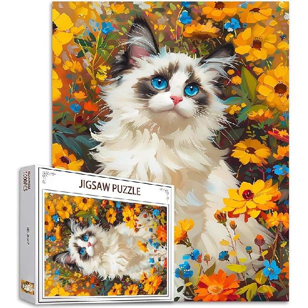 Adorable Pig in Bathtub Jigsaw Puzzle 1000 Pieces Puzzles for Adults, Farmhouse Animal Flowers Jigsaw Puzzles for Challenging Family Activity Games