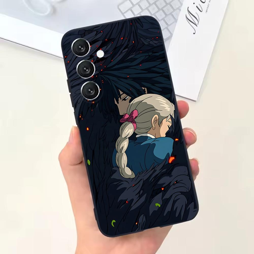 

H-Howls M-Moving C-Castle Чехол для телефона Samsung Galaxy A13,A21s,A22,A31,A32,A52,A53,A71,A80,Мягкий черный корпус Samsung a21