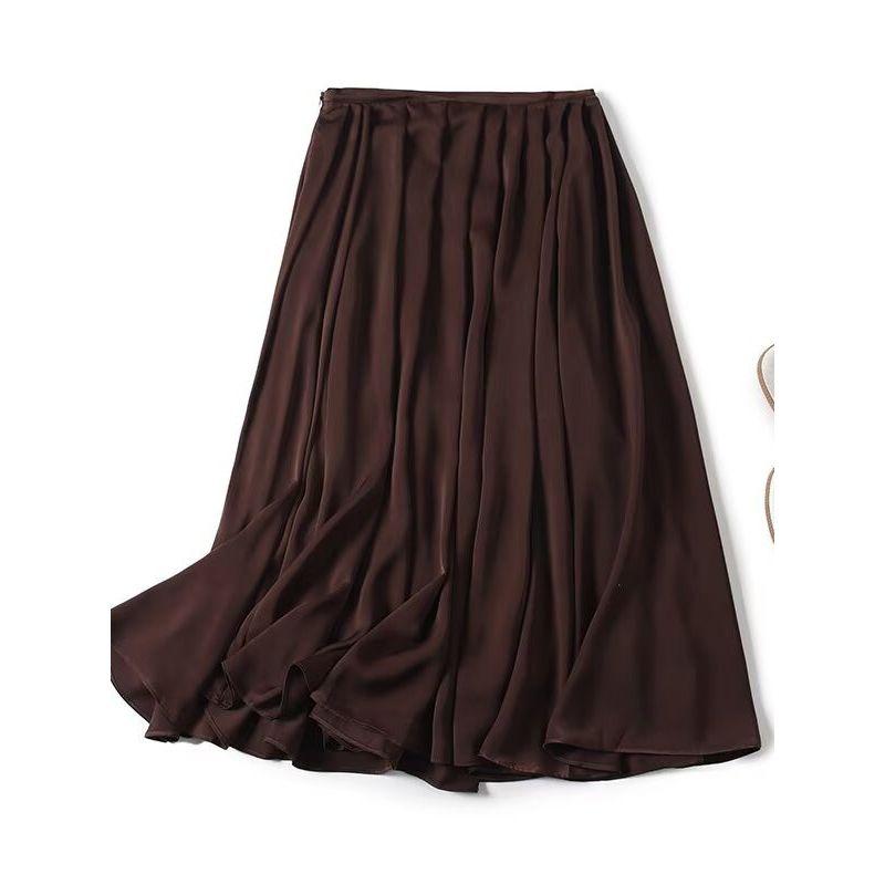 MD Autumn and Winter Women clothes Can Be Lu Li Style French style Temperament Elegant Drape Mid-Length Pleated Skirt 05255504717