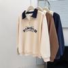 Echter Schuss lo Kragen halber Reißverschluss Verbund großer Größe Pullover Damen dünn locker neuer Mantel