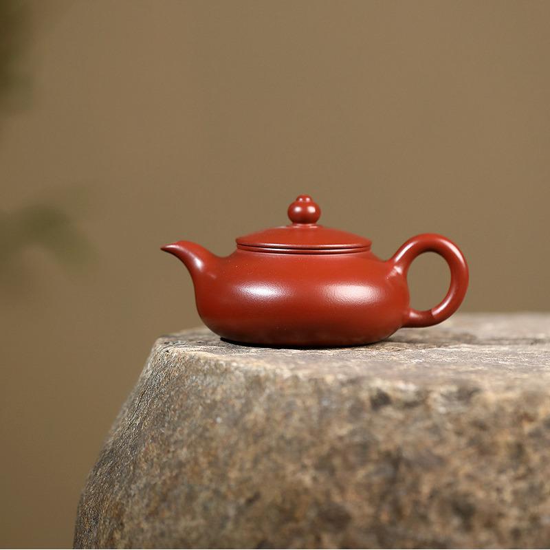 

150ml Ancient Yixing Purple Clay Teapots Handmade Flat Pot Raw Ore Dahongpao Mud Tea Brewing Kettle Zisha Tea Set Cha Craft Cha