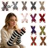 Winter Daily Commuting Gear Striped Knitted Arm Warmers for Women, Fingerless Sleeves, Soft Outdoor Sports Thermal Wrist Autumn Winter, Fashion
