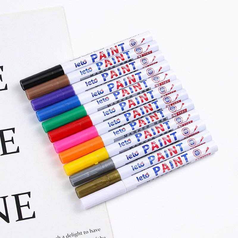 Non-Fading Oil-Based Waterproof Paint Pen for Graffiti, Tire, Glass & Rust-Proof Touch-Ups