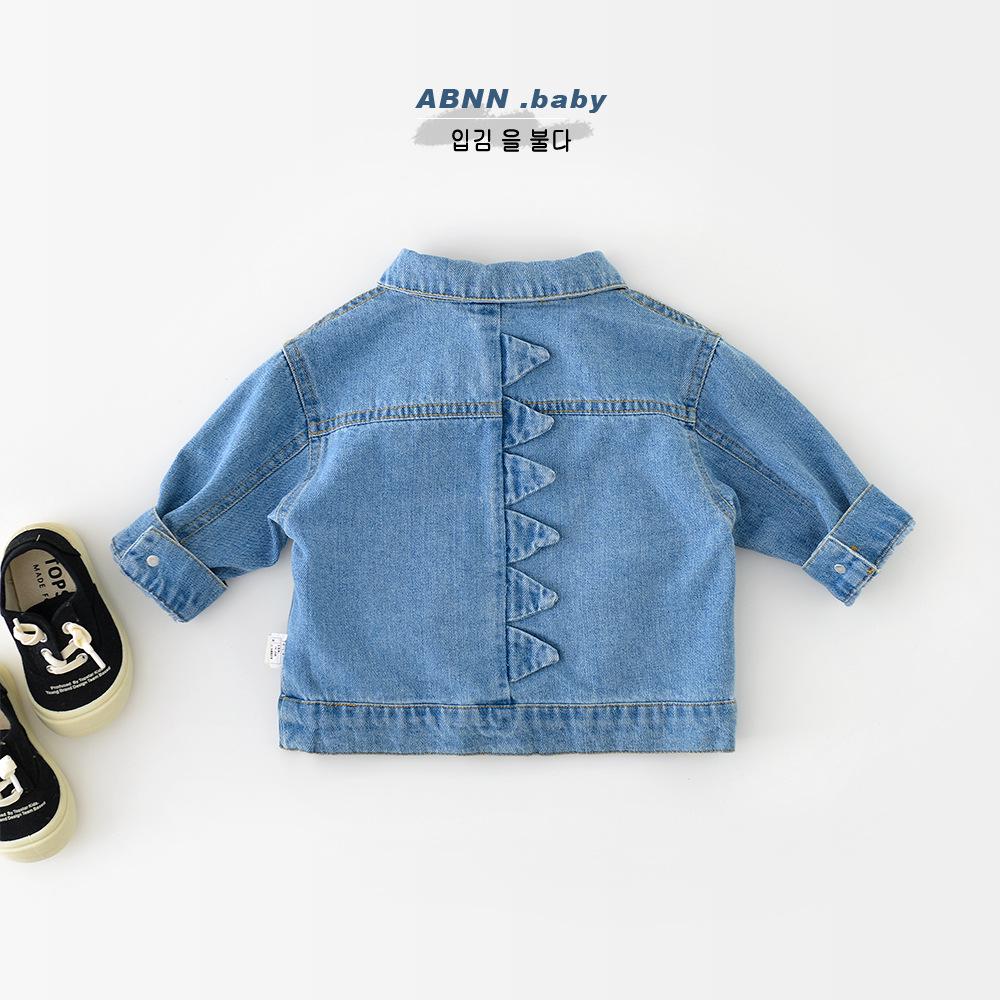 Infant Dinosaur Denim Jacket - Cotton, Ages 0-3, Autumn Wear