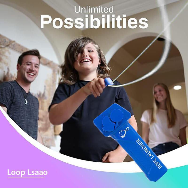 Colorful Led Zipstring Toy Plastic Handheld Adjustable Speed Looplasso Rope Launcher