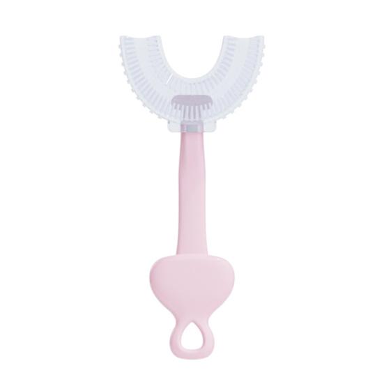 

Здоровая U-образная противоскользящая зубная щетка для детей, мягкая щетка для ухода за полостью рта на 360 градусов для новорожденных A розовый