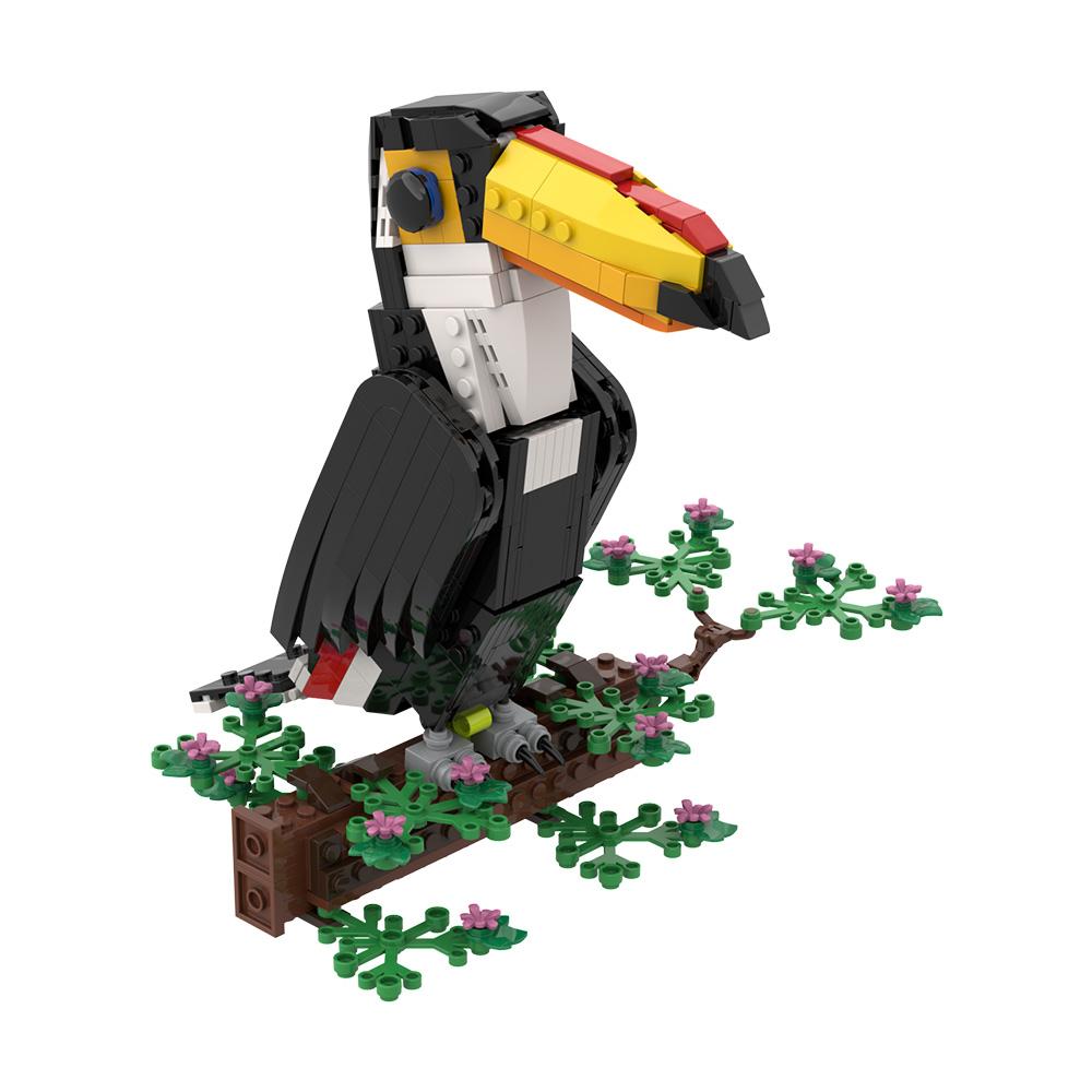 MOC Toco Toucan Building Blocks Model Brazil Toco Toucan Birds Bricks Assembly Educational Toys Kids Birthday Gifts Toys