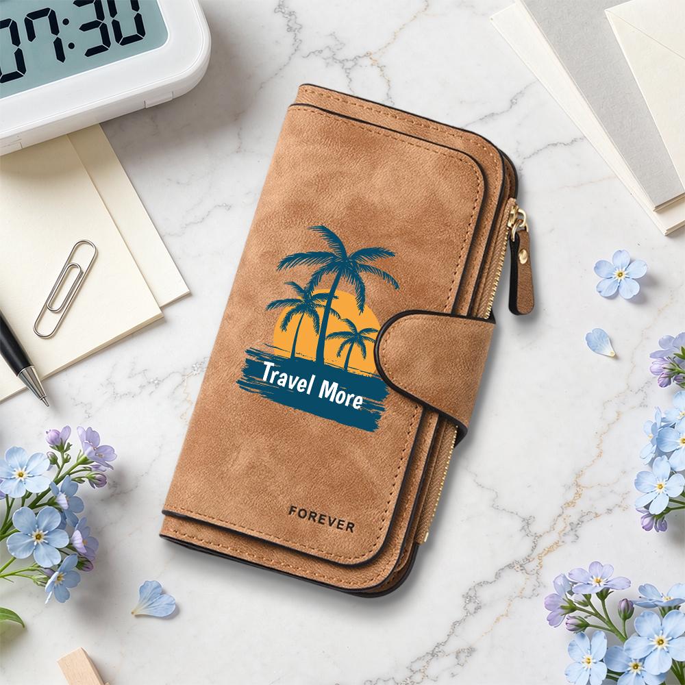 Travel More Long Wallet Multi Card Holder Fashion Casual Portable Durable Daily Use Purse for Women Men
