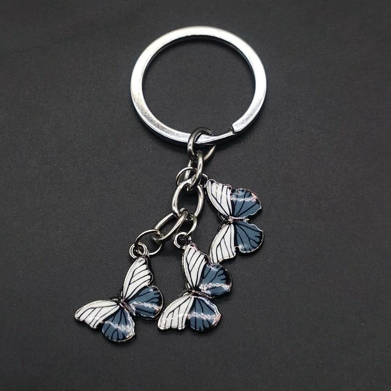 5 colori casuali Nuovi Portachiavi Colorati Smaltati a Forma di Farfalla Insetti Chiave Auto Accessori Borsa Donna Gioielli Regali