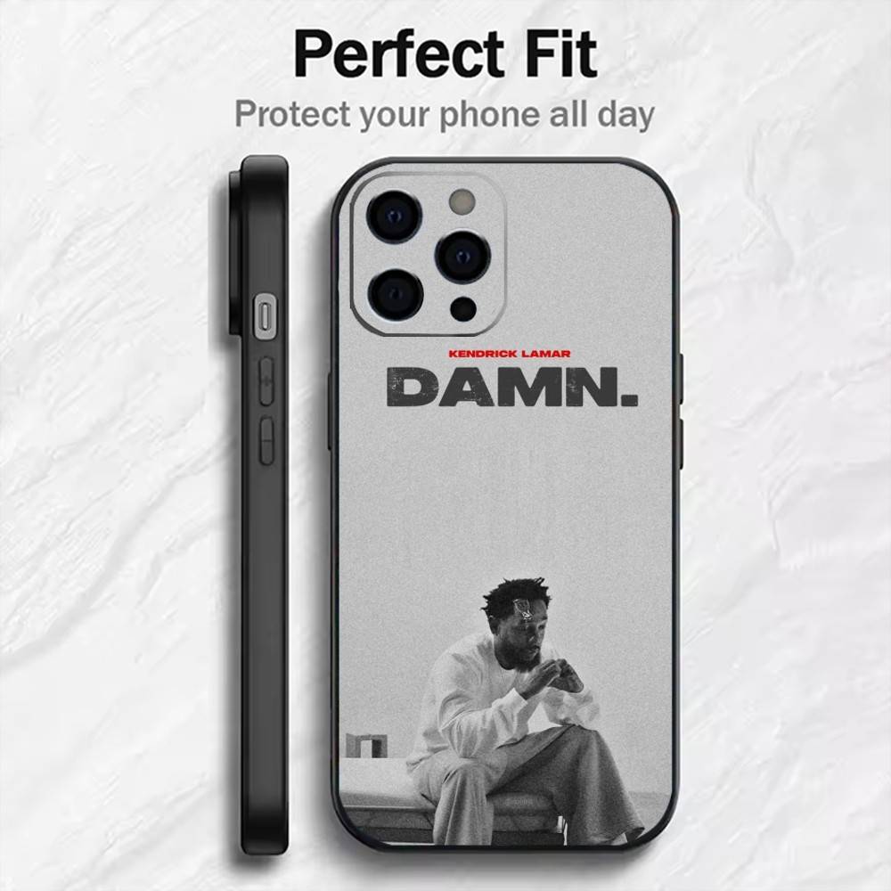 K.Dot-K-Kendrick L-Lamar Phone Case For iPhone17,16,15,14,13,12 Plus,Max Soft Silicone Black Cover