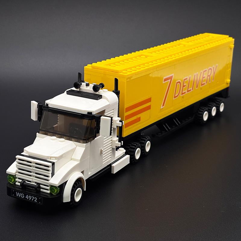 Set di Blocchi da Costruzione Camion da Trasporto Logistica Urbana Veicolo Modello Contenitore Cargo Robusto Semirimorchio Giocattolo da Costruzione Regalo