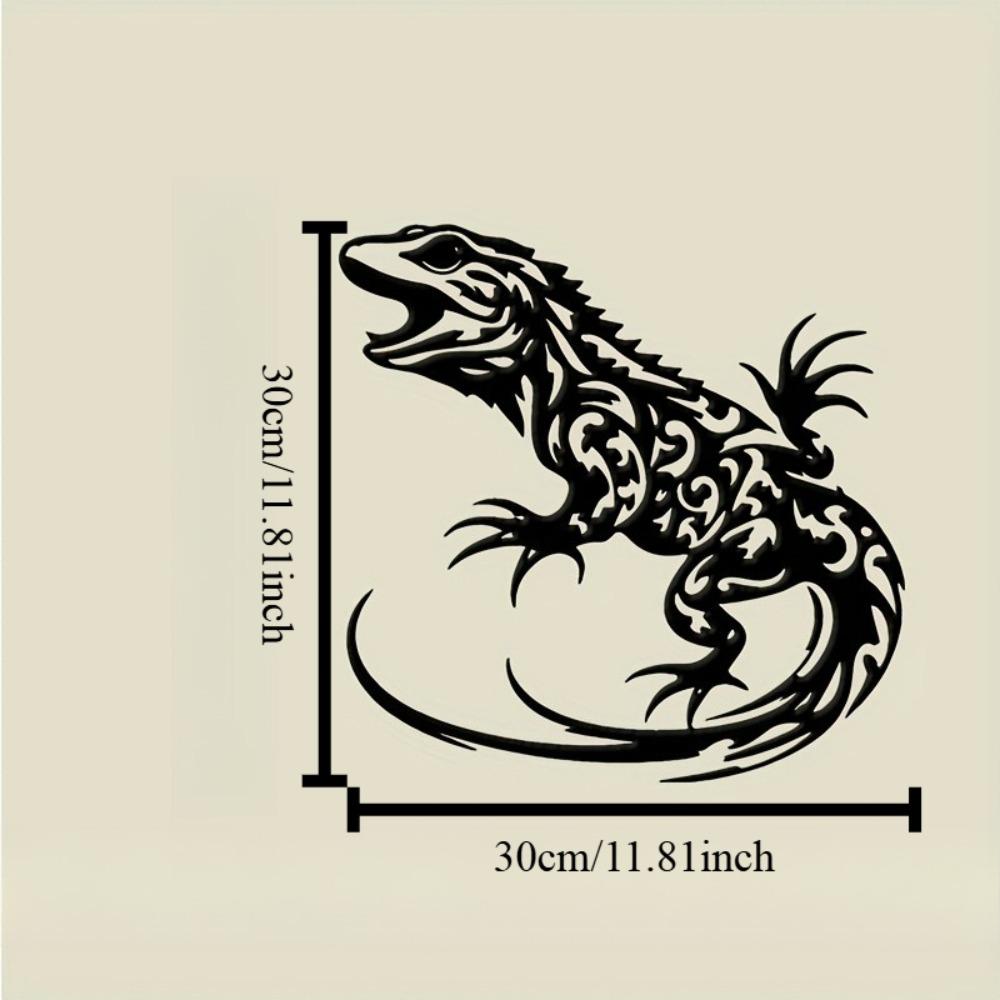 

Black Iron Lizard Wall Art, Metal Iguana Sculpture Outdoor Decor, Realistic Reptile Hanging for Home Bar Cafe Office, Unique Gift 12in