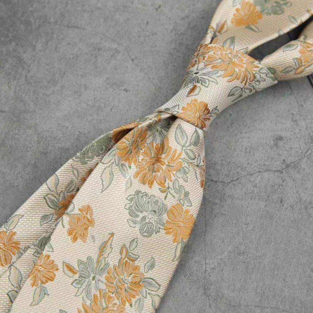 Jacquard Pattern Striped Tie 8CM Men Cravat Gentleman Shirt Necktie  Business