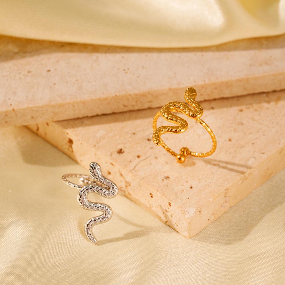 European & American Stainless Steel Snake Earrings - Fade-resistant, High-end, Minimalist, Cold Style Jewelry