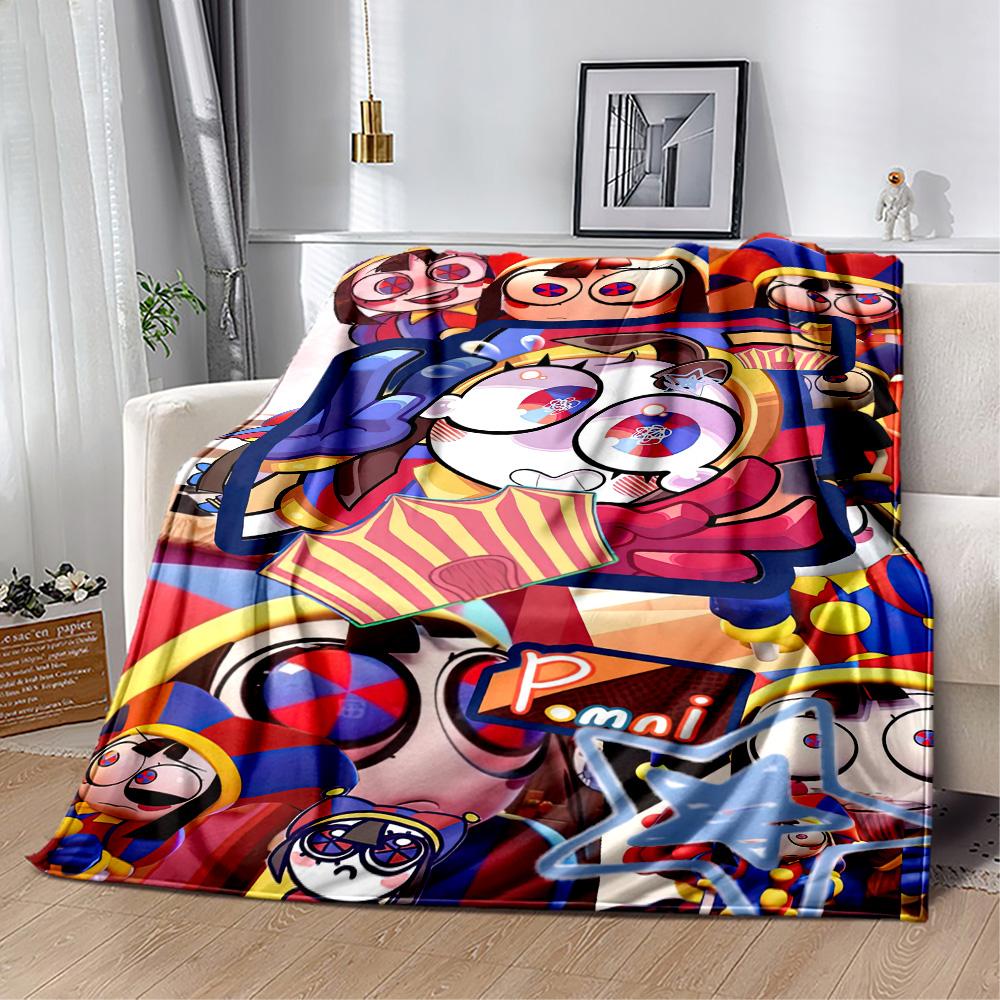 Digital Circus Style Blankets Are Suitable for Living Rooms,making Them an Ideal Choice for Outdoor Travel and Gifts.