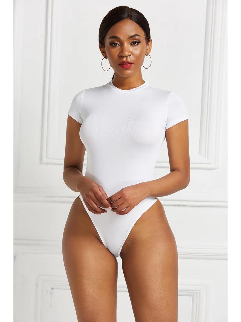 Bestseller Europäischer & Amerikanischer Einfarbiger Rundhals-Body - Body Shaper Basisschicht