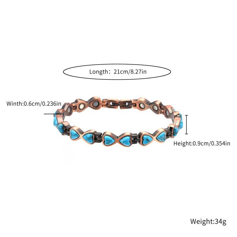 Adjustable Magnetic Therapy Bracelet Women Men Alloy Geometric Design Vintage Style Copper Tone Fashion OL Jewelry