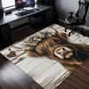 800g/m² Cow with Flowers HD Printed Carpet, Kitchen Rugs, Yoga Mat, Non-Slip Bathroom Mats, Absorbent Washable Polyester Rug for Bathroom, L