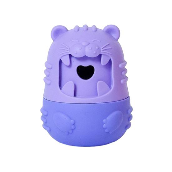 Small Bear Shaped Treat Dispenser Dog Enrichment Stimulation Puzzle Toy Interactive Silicone Chew Toy for Puppy Small Dogs фиолетовый