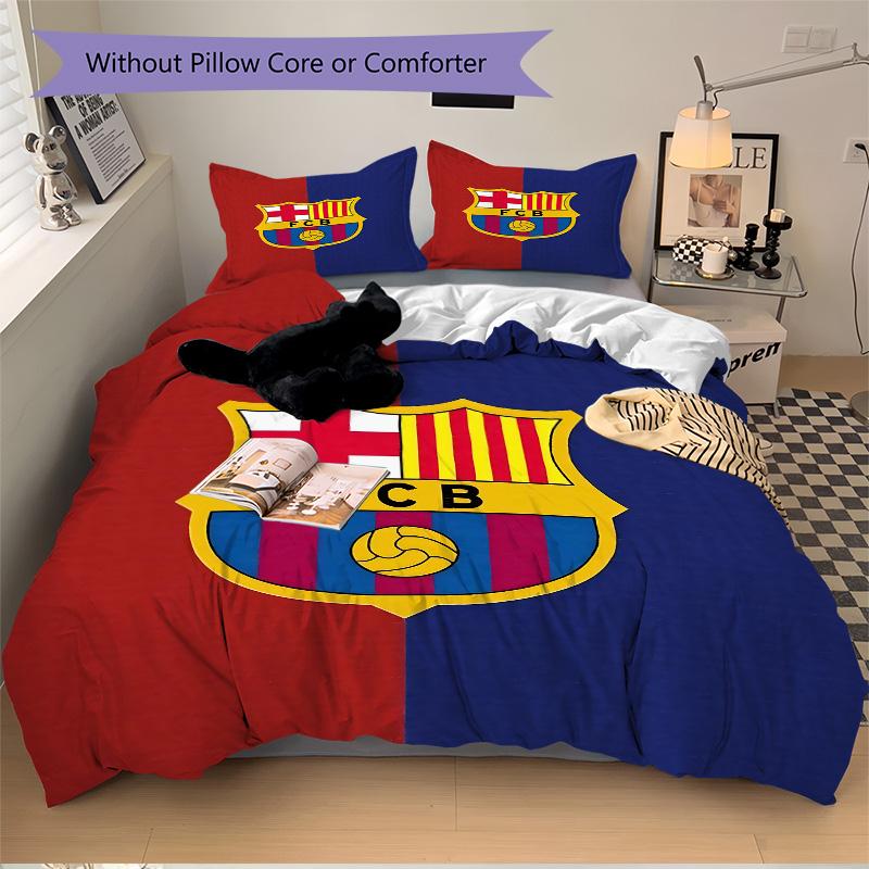 Fcb Team Crest Print 3Pcs Bedding Setduvet Cover With 2 Bedropillowcase Home Birthday Gift