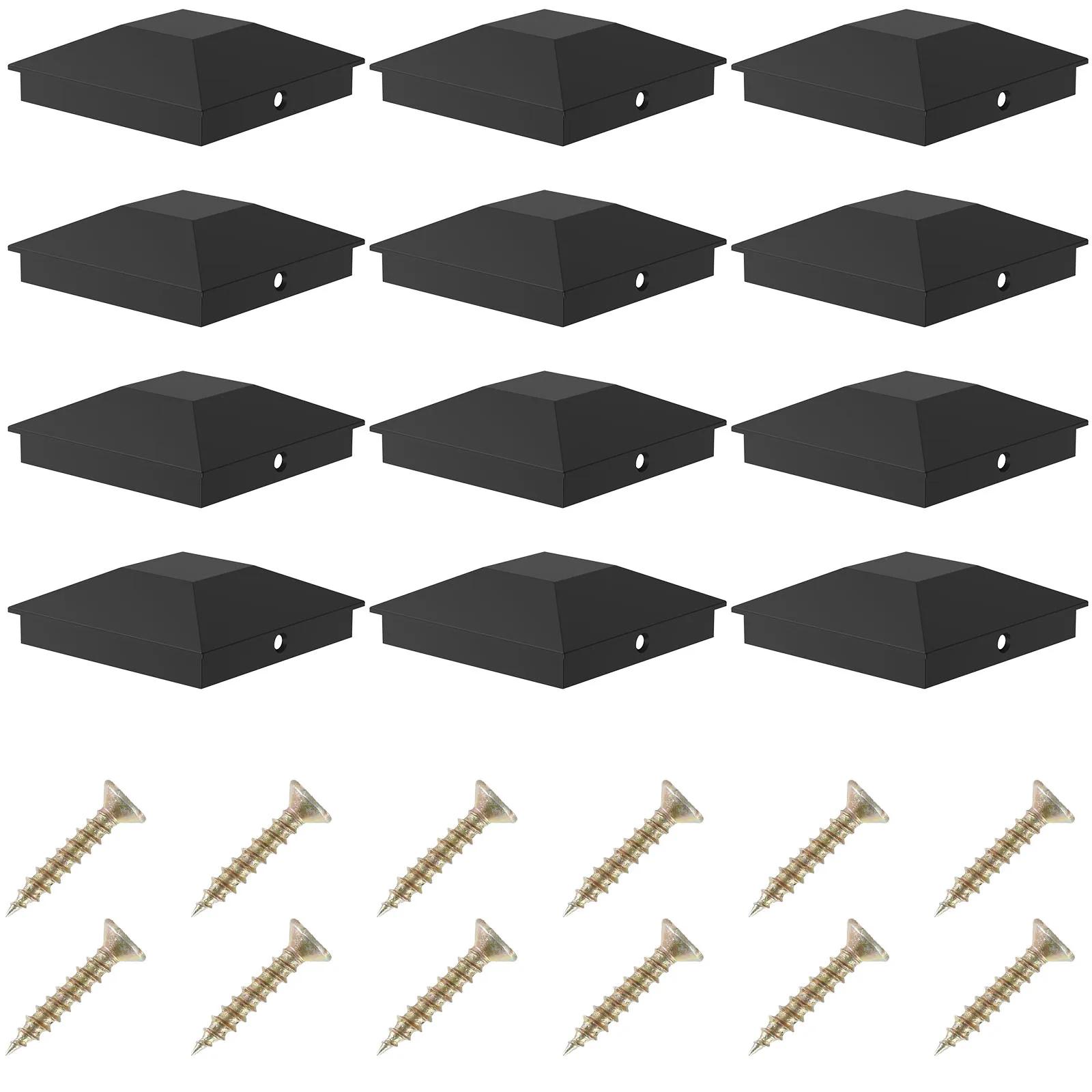 

12Pcs Wood Fence Post Covers Sturdy Plastic Deck Post Cover Waterproof Heat Resistanc Deck Post Caps for Protecting Garden Fence