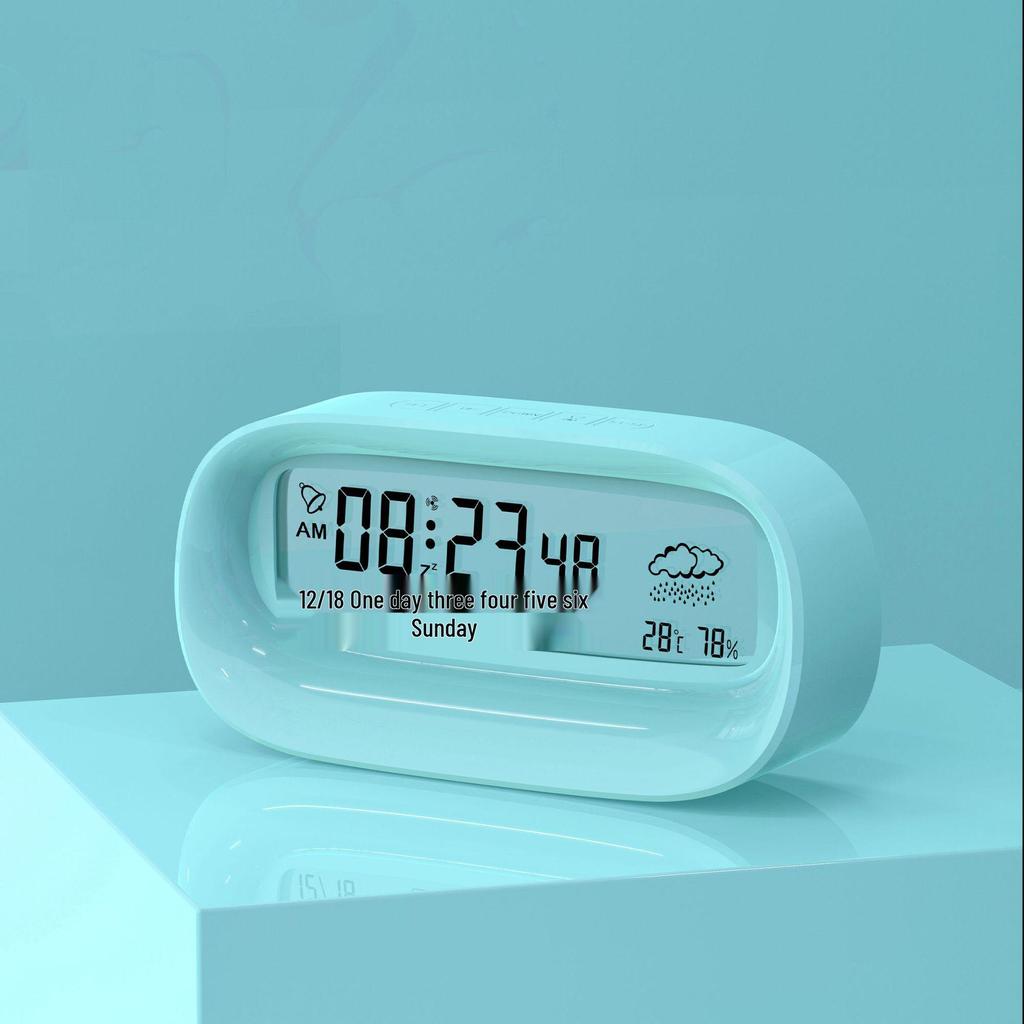 Transparent Digital Alarm Clock with Large Screen - Cute, Silent, and Perfect for Students