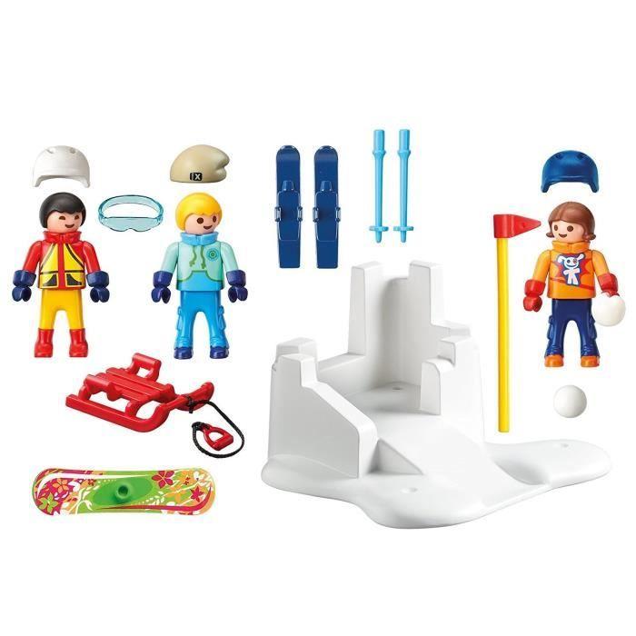 PLAYMOBIL - Family Fun - Children with Snowballs - 30 Pieces - From 4 Years - Plastic