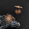 Men's Cufflinks Gold Color Sunflower Shirt Cuff Link Buttons Fashion Stainless Steel Jewelry Accessories Groomsman Wedding Gifts