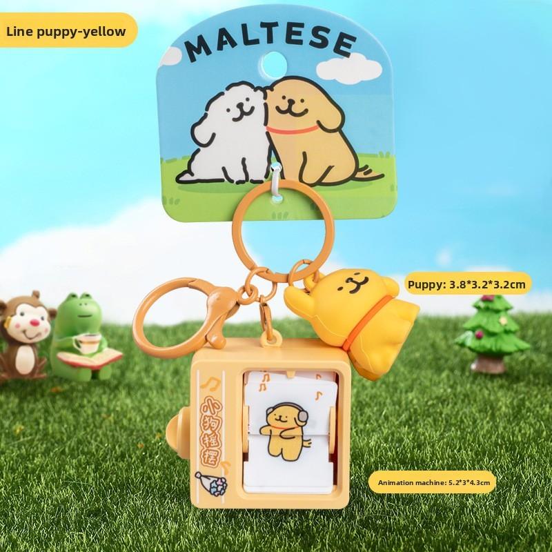 

Kids Educational Toy Line Art Dog Plastic Maltese Keyring For Toddler Learning And Play жовтий
