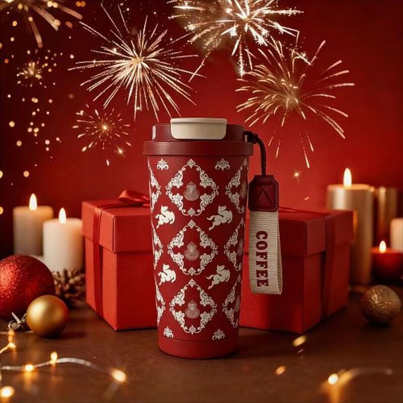 Shangqi Red Insulated Stainless Steel Straw Tumbler