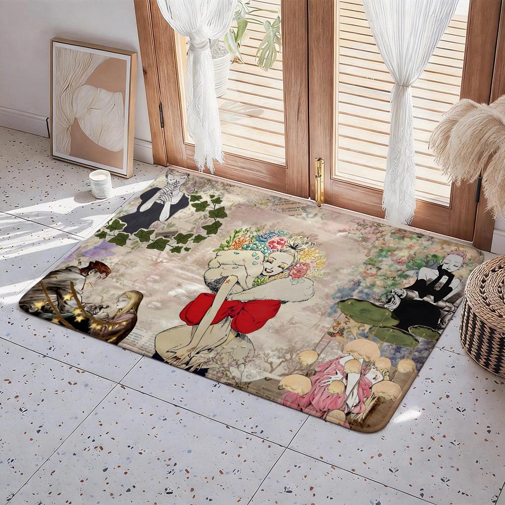 

Abstract A Veil Floor Mat Eco Flannel Doormat Non Slip Odorless Indoor Floor Rug Soft Short Plush Home Mat 50x80cm