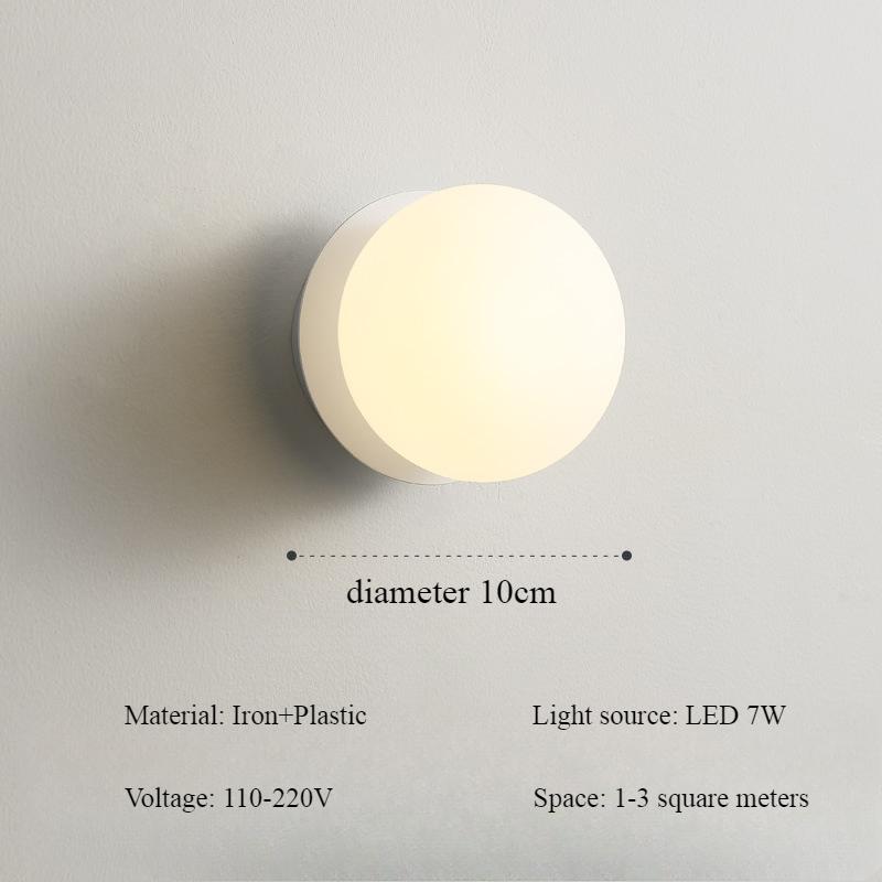 Nordic Wall Lamp Bedroom Bedside Lamp Modern and Simple Creative LED Wood Entrance Hallway Living Room Sofa Wall Lamp Atmosphere
