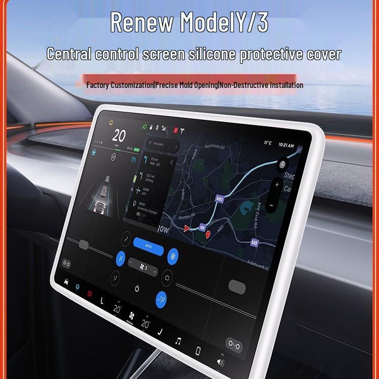 Silicone Frame Protective Cover for Tesla Model 3/Y/YL Center Console Screen