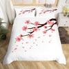 Cherry Blossoms Duvet Cover King for Women Ink Painting Black White Comforter Cover Romantic Theme Bedding Set with 2 Pillowcase