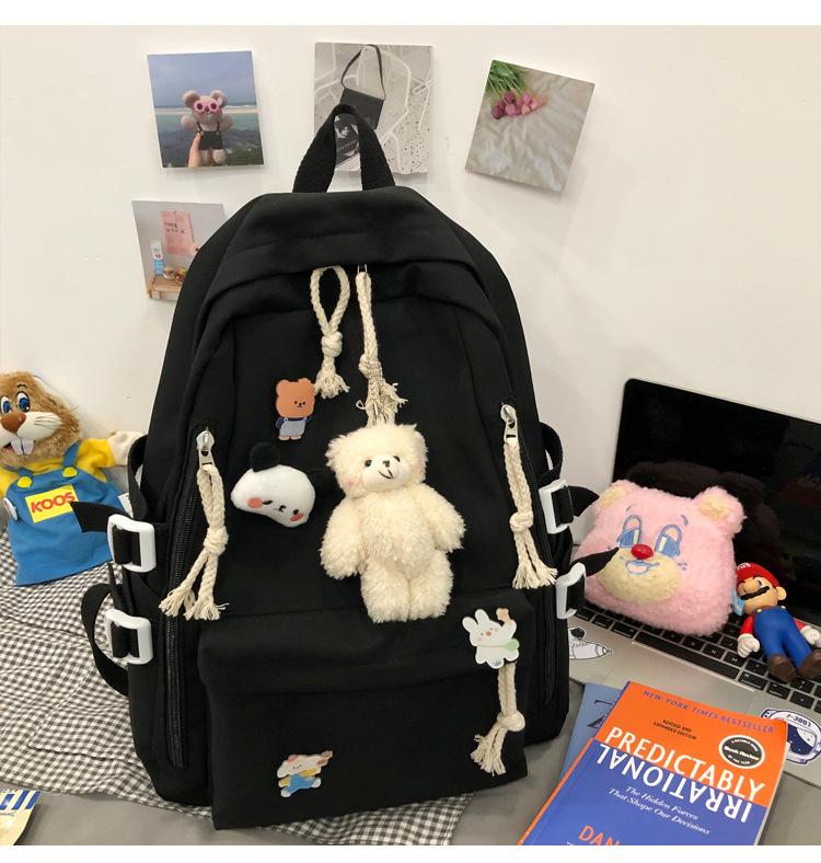 Schoolbag Female Junior High School Student Schoolbag Cute Harajuku Japanese Girl Backpack Large Capacity Versatile Korean Version Casual Backpack
