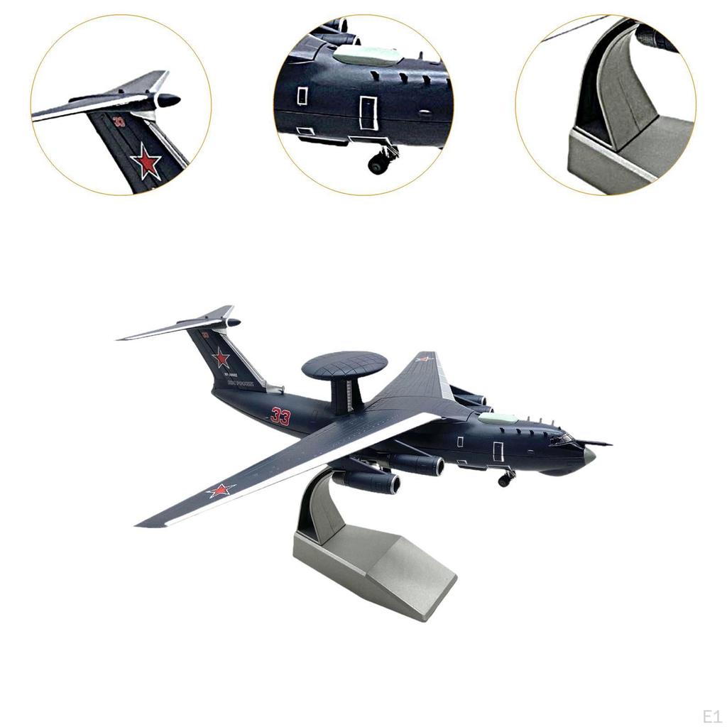 1:200 Odlewany Model Myśliwca Metalowy z Podstawką Ekspozycyjną Samolot na Półkę do Kawiarni