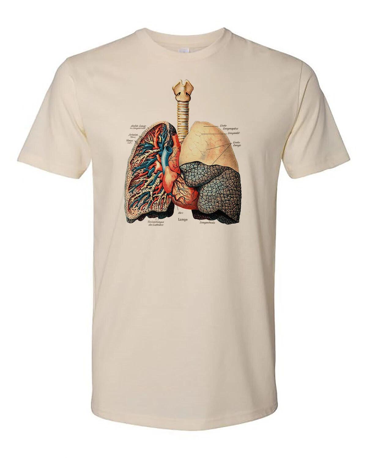 

Cottage Cult Clothing Tee T Shirt 100% Cotton Occult Anatomy Lungs Victorian M