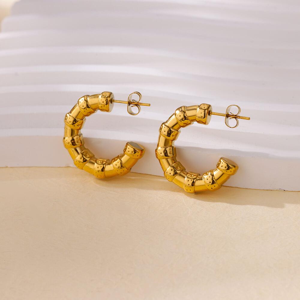 Stainless Steel Geometric Claw Earrings For Women Gold Color Starfish Heart Stud Earring Fashion Wedding Waterproof Jewelry Gift