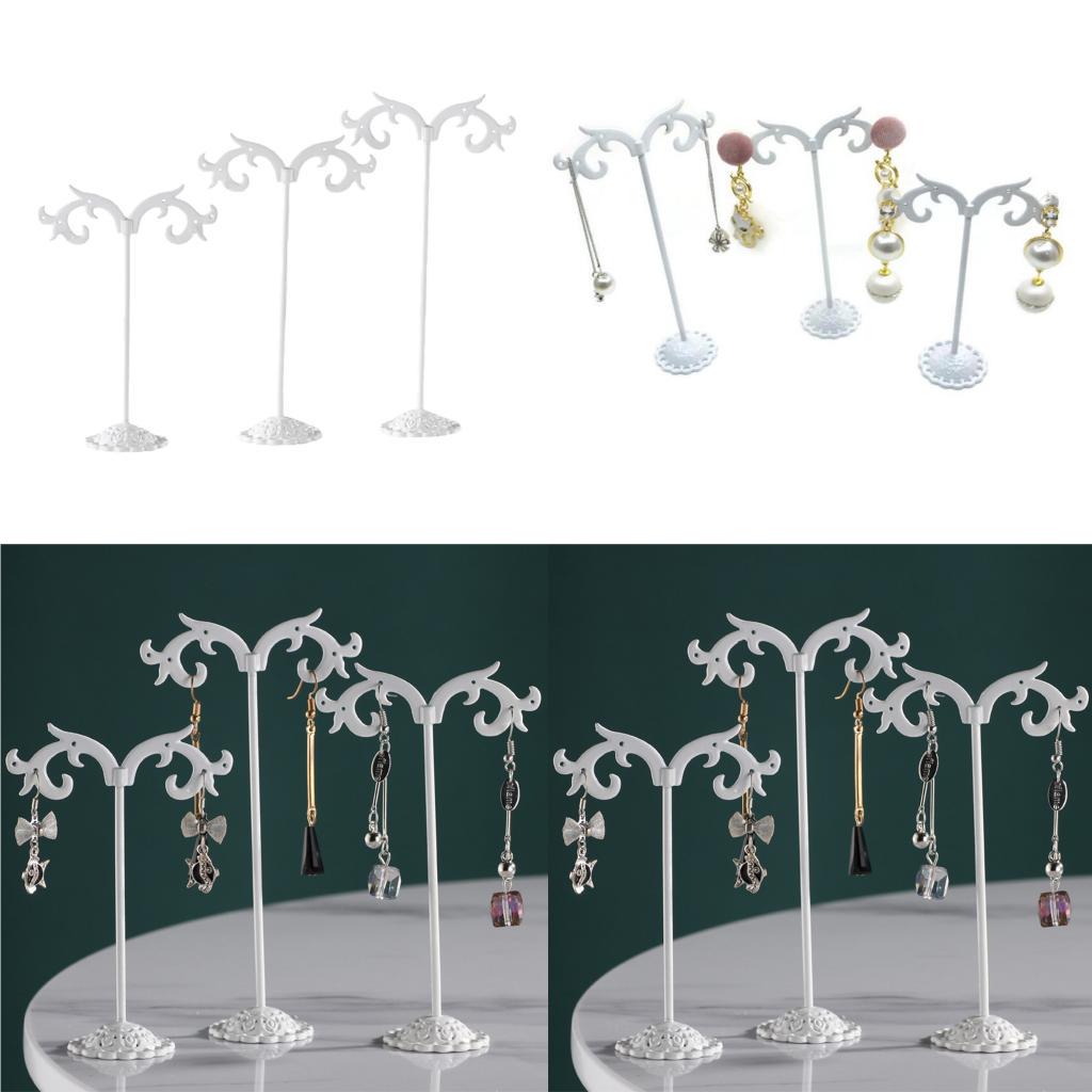 3x Iron T Bar Earring Necklace Jewelry Display Stand Rack