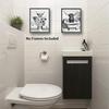 NIIORTY Funny Highland Cow Bathroom Wall Art, Vintage Black and White Rustic Style Canvas Prints for Bathroom Restroom Farmhouse Decor, 4-Set (8"x10"