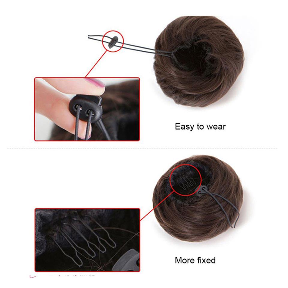 Synthetic Donut Roller Elastic Blonde Bun Hair Chignon Synthetic Donut Roller Hairpieces Heat Resistant Hair