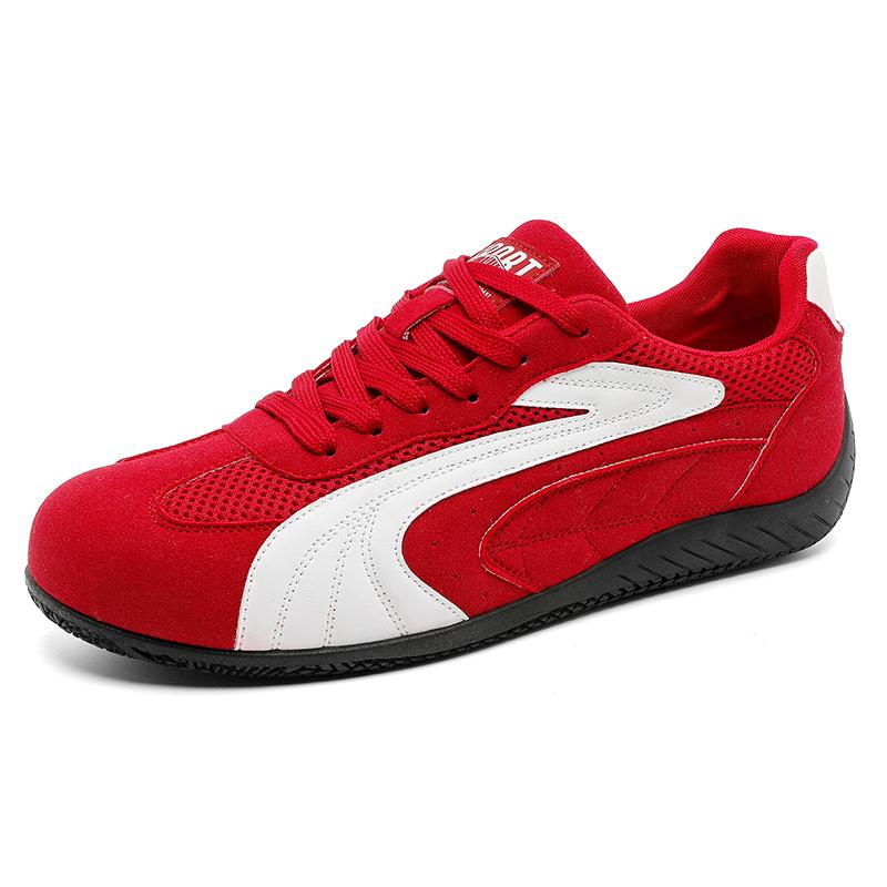 Trendy Red Casual Sneakers Low Top Men's Designer Sneakers Streetwear Hip Hop Shoes Men Breathable Flat Men Vulcanized Shoes