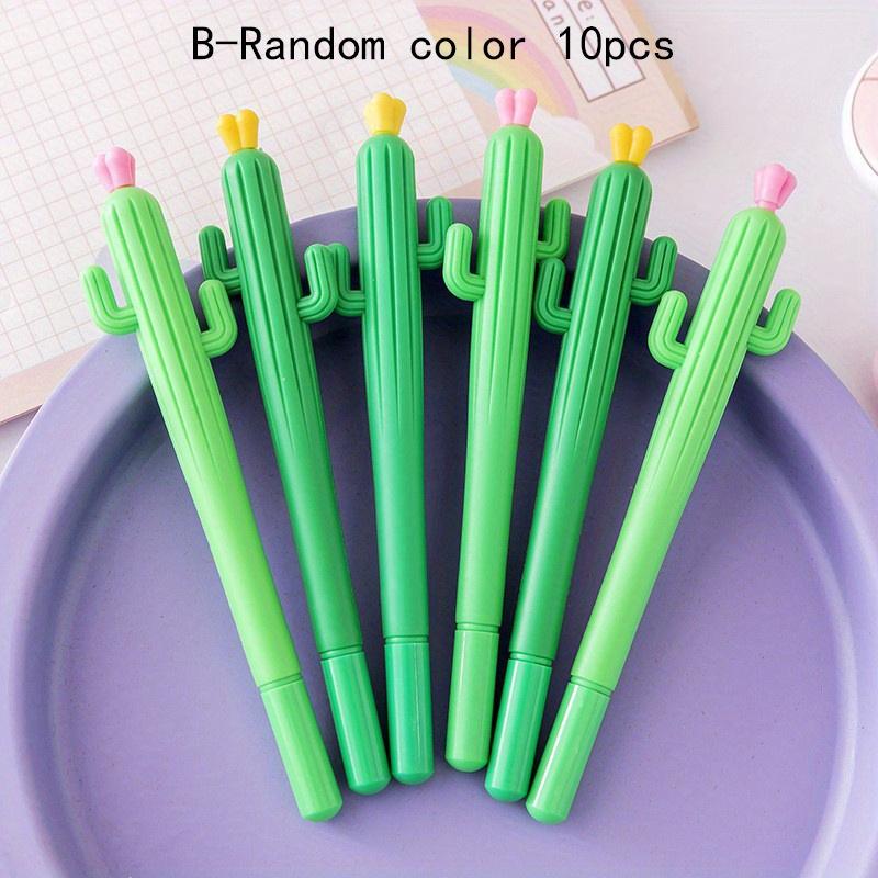 Back to school season 10pcs 0.5mm creative three-armed cactus shape neutral pen Plant black signature pen Office pen Student stationery