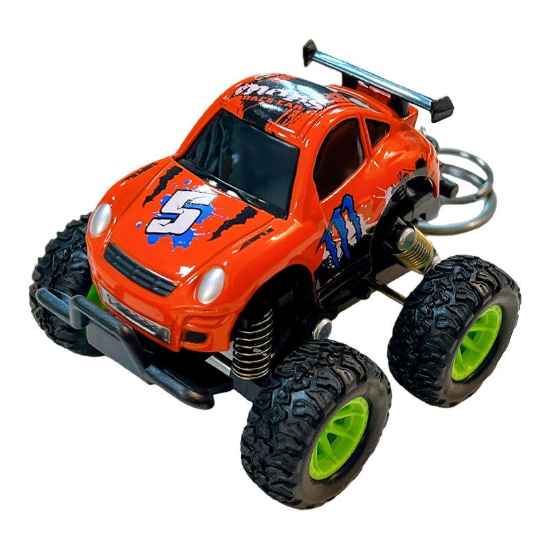 Mini Pull-Back Cartoon Car Keychain Pendant - Trendy Cool Toy Ornament & Claw Machine Gift