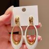 Geometric Hollow Exaggerated Stud Earrings: High-End Niche Design