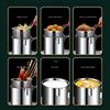 2Pcs/set Stainless Steel Deep Fryer With Frying Basket Multifunctional Small Pot Kitchen Specific Frying Chicken And Other Cooking ToolsS