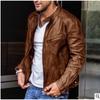 Men's leather jacket autumn and winter new color casual zipper decorative PU leather jacket jacket men