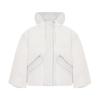 FW25 Solid Color Goose Down Fleece Lined Thermal Sports Short Loose Fit Hooded Long Sleeved Down Jacket NPF48042-LGR