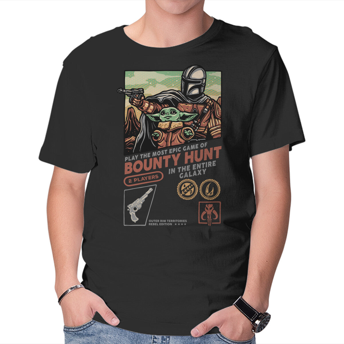 Unisex Crew Neck T-Shirt Epic Game Of Bounty Hunt Graphic Short Sleeve Casual Tee S