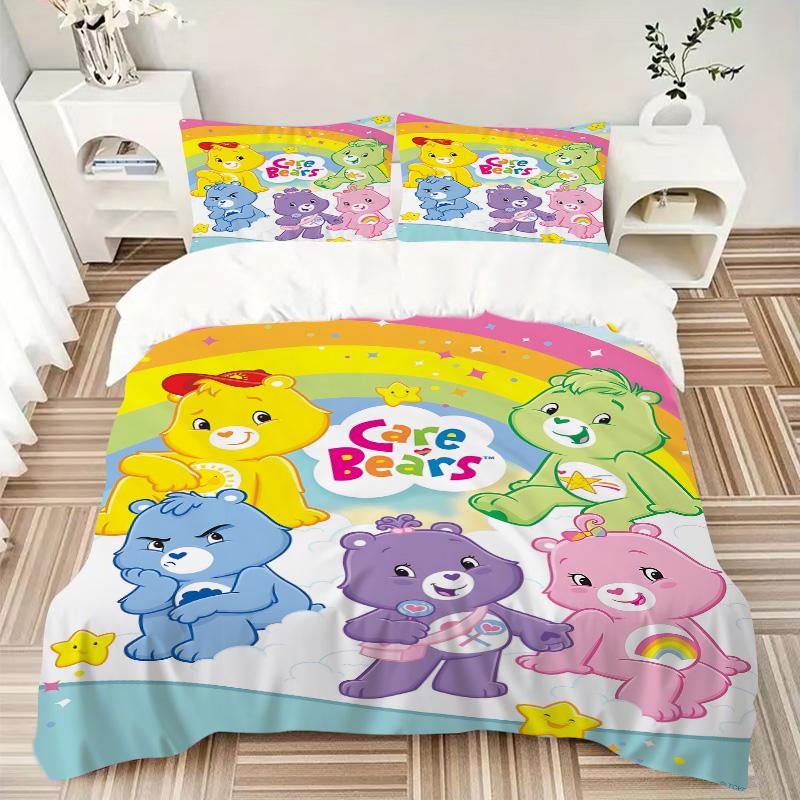 Care Bears Rainbow Friends Print 3Pcs Bedding Setduvet Cover With 2 Bedropillowcase Home Birthday Gift